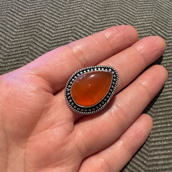 Jewelry - Carnelian Agate Sterling Silver overlay ring